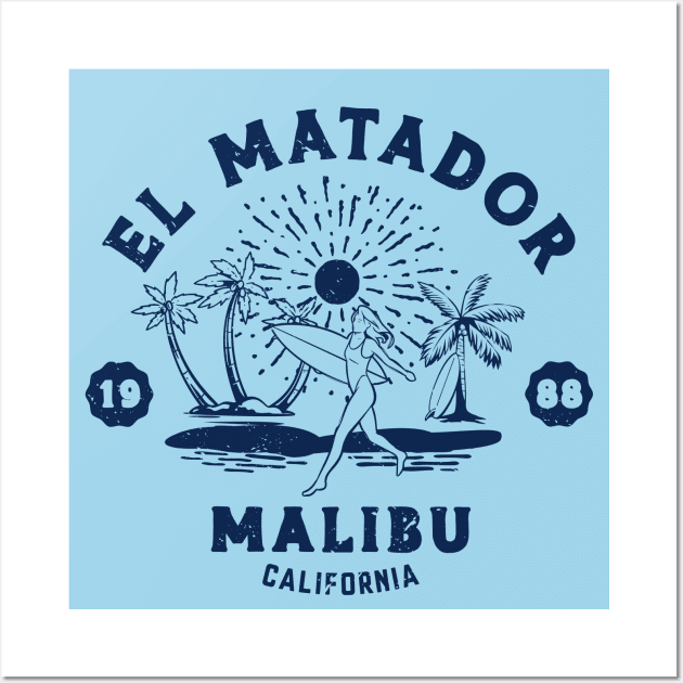 Vintage El Matador Beach Surfing // Retro California Beach Malibu 1988 Wall Art by Now Boarding